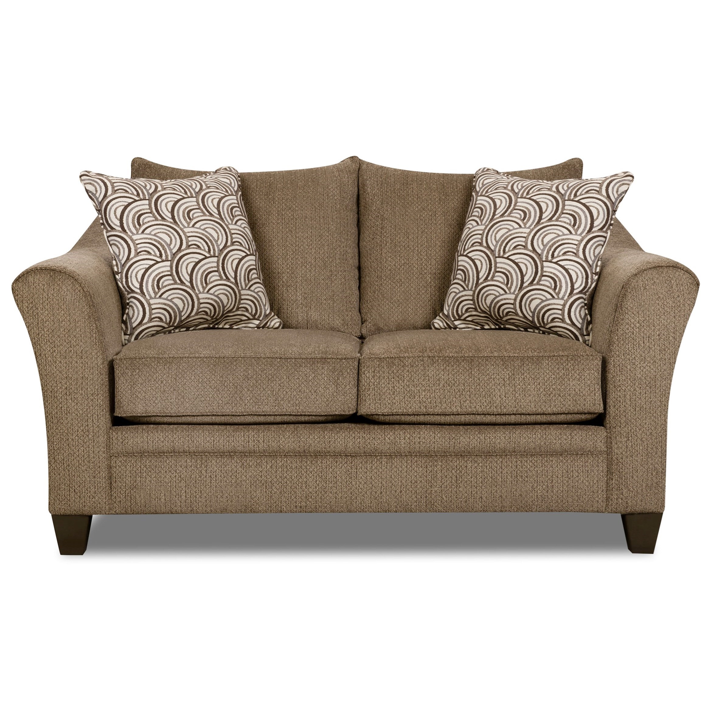 Simmons Upholstery 6485 Transitional Loveseat with Flared Arms Royal